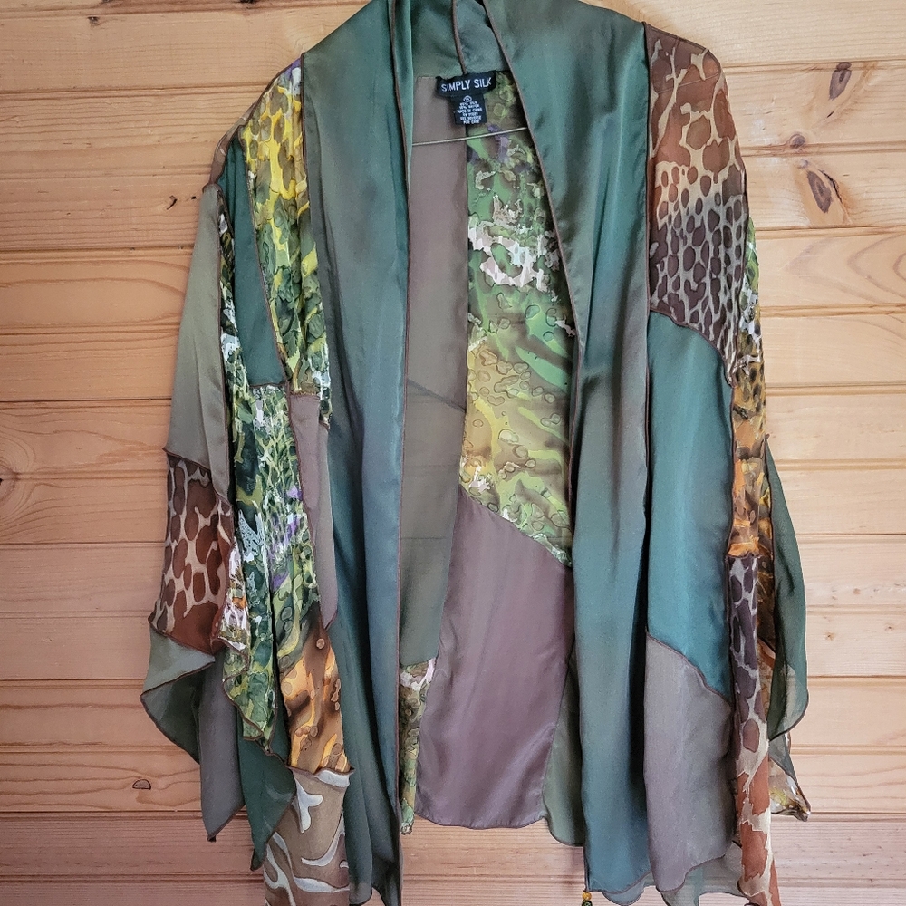 Simply Silk Womens Lightweight Patchwork Shawl, S… - image 1